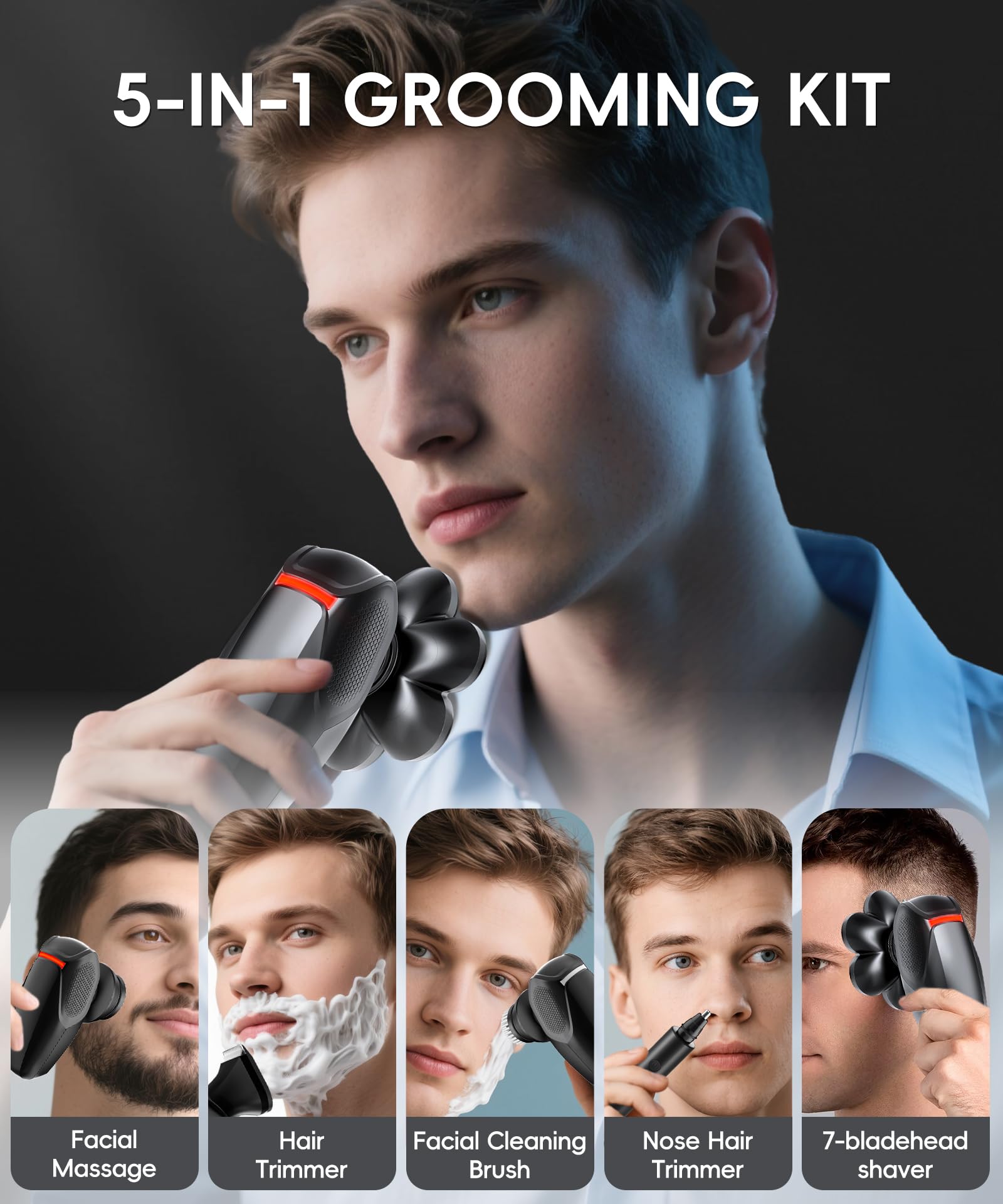 MALEGEBAZ 7D flex system lets heads glide comfortably during shaving