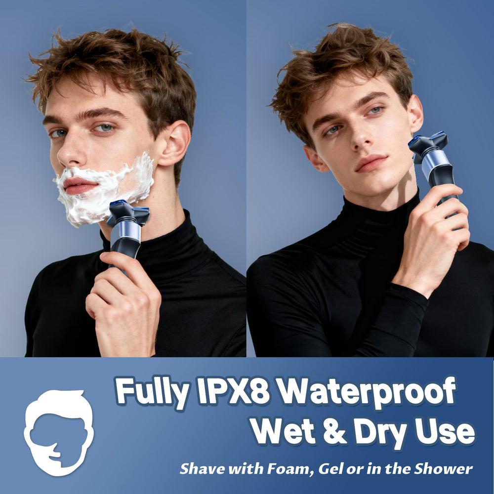 MALEGEBAZ IPX8 waterproof sealing shown with easy rinse cleanup.