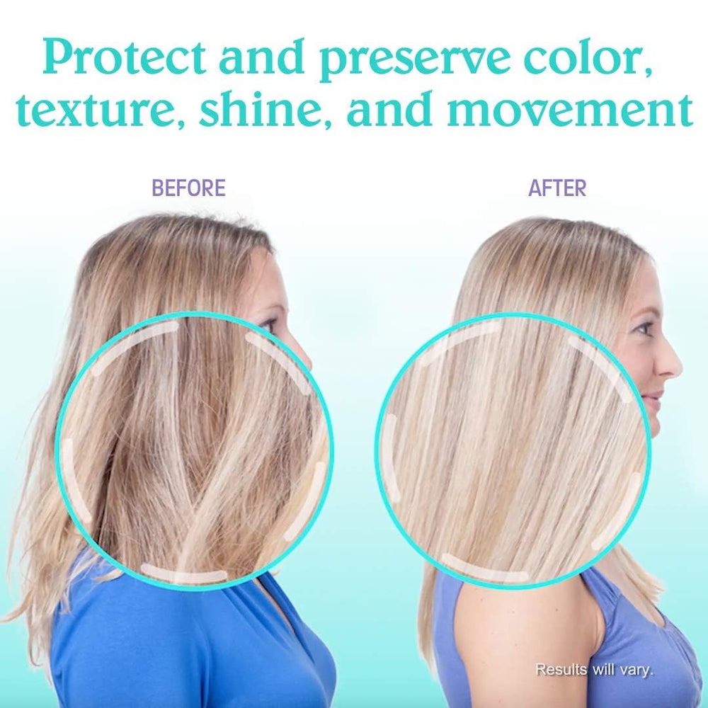 Malibu C Blondes Purple Shampoo lather shown for brassiness reduction.