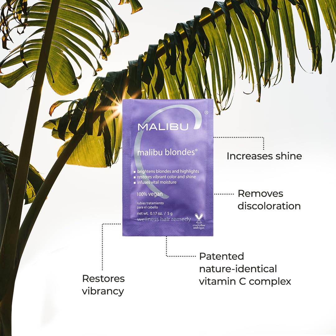 Malibu C remedy being applied to damp hair for color refreshment.
