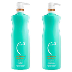 Malibu C Hard Water Wellness Shampoo bottle promotes mineral detox and shine.