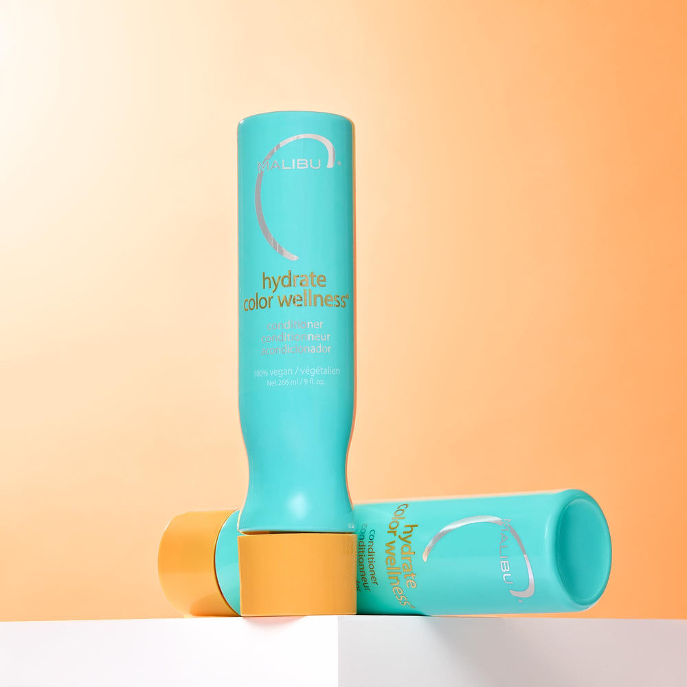 Malibu C Hydrate label emphasizes color-safe, sulfate-free conditioner.