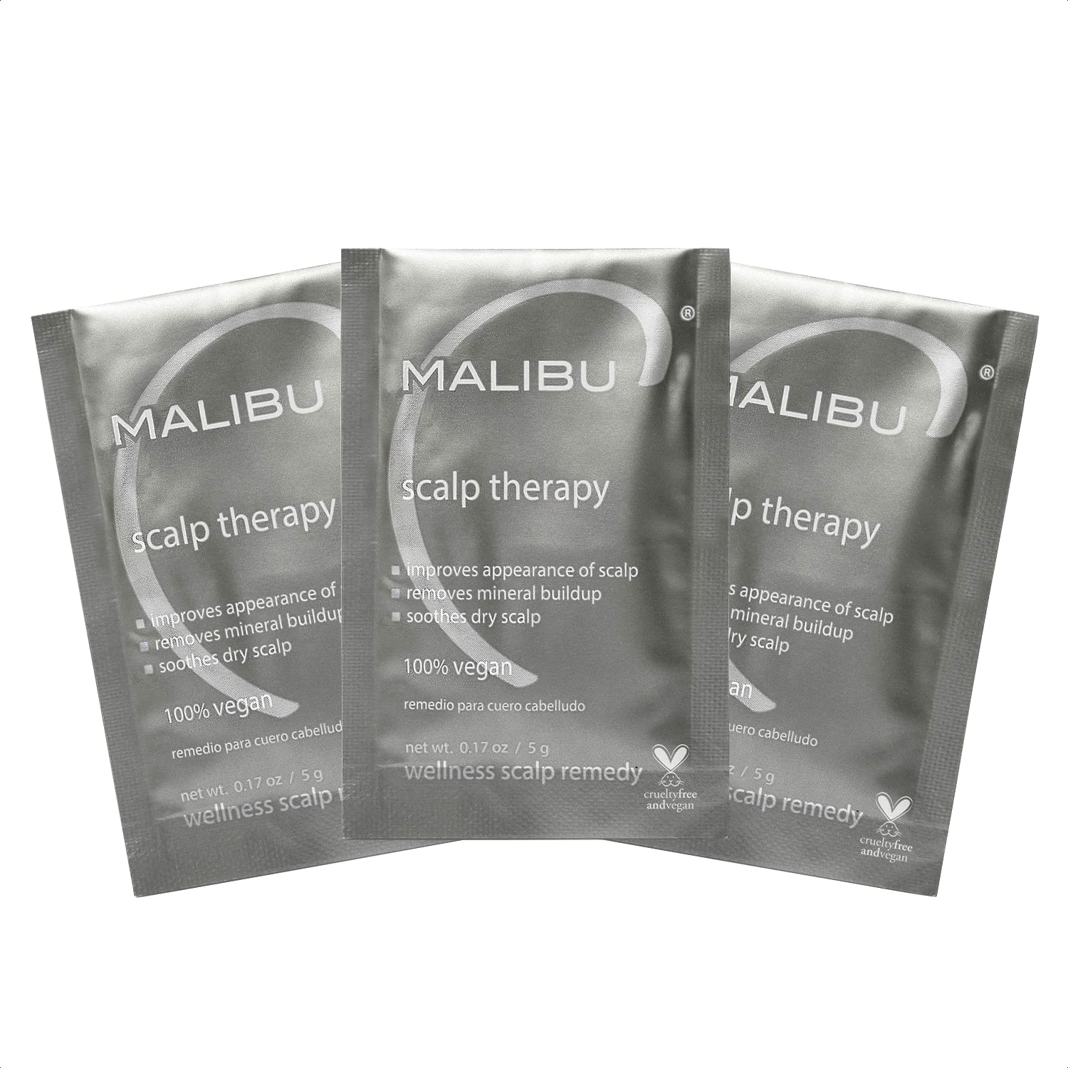 Malibu C Scalp Therapy Wellness Remedy packets ready for weekly scalp treatment
