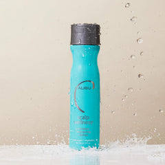 Malibu C Scalp Wellness Shampoo pour-action demonstrates easy application and invigorating cleanse.