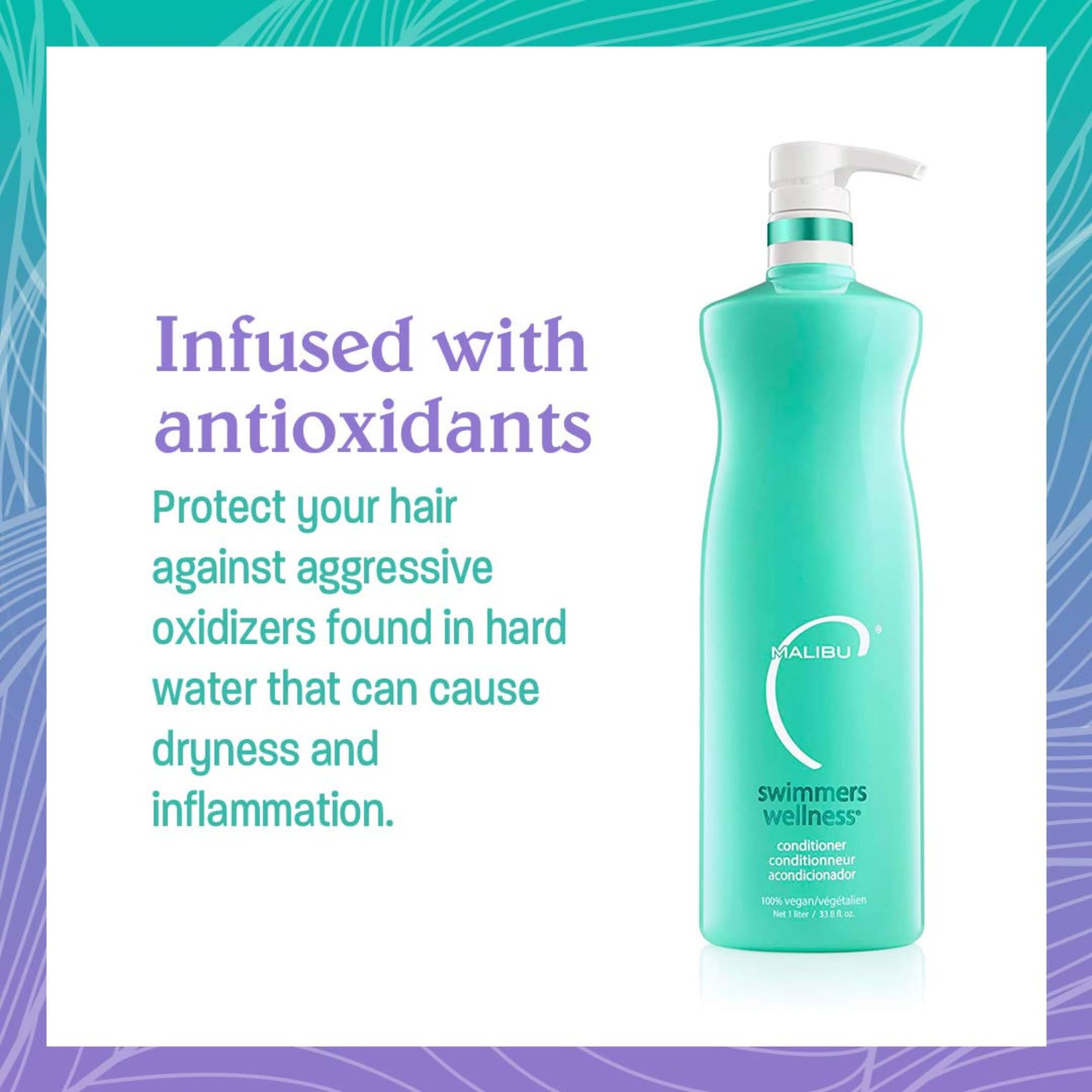 Malibu C Swimmers Wellness Conditioner application demonstrates detangling and moisture after swimming