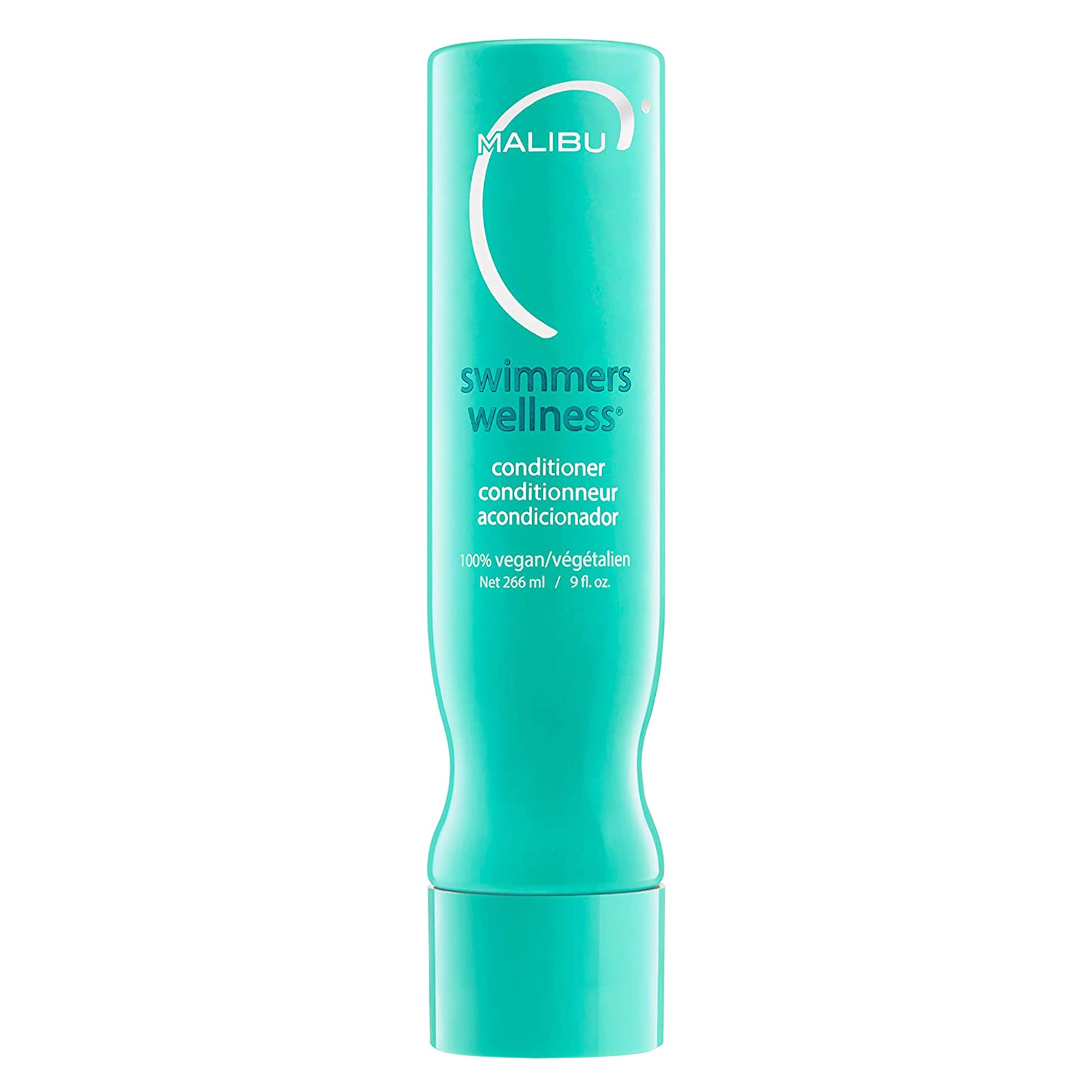 Malibu C Swimmers Wellness conditioner bottle for pool-ready hair hydration and shine.