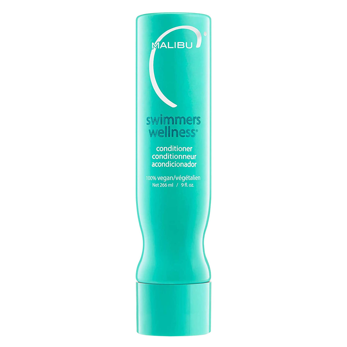 Malibu C Swimmers Wellness conditioner bottle for pool-ready hair hydration and shine.