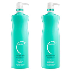 Malibu C Swimmers Wellness Shampoo bottle protects color and chlorine damage.
