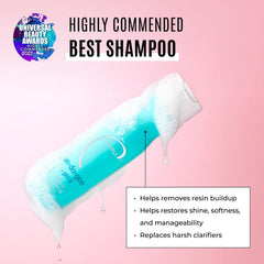 Malibu C Un-Do-Goo Clarifying Shampoo pour action removes buildup from roots for a refreshed scalp