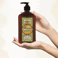 Malibu Hemp Body Lotion texture closeup — non-greasy, fast-absorbing feel