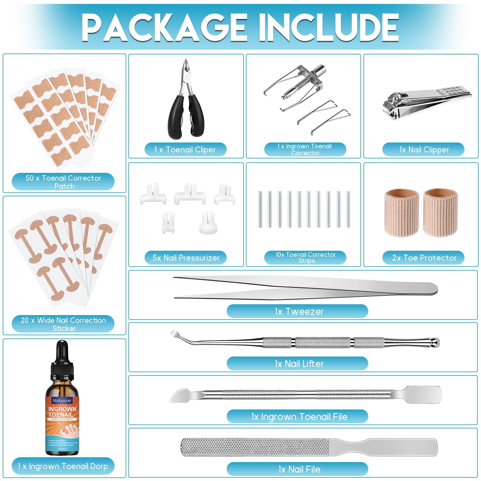 Maliyscent ingrown toenail drop application close-up for gentle care