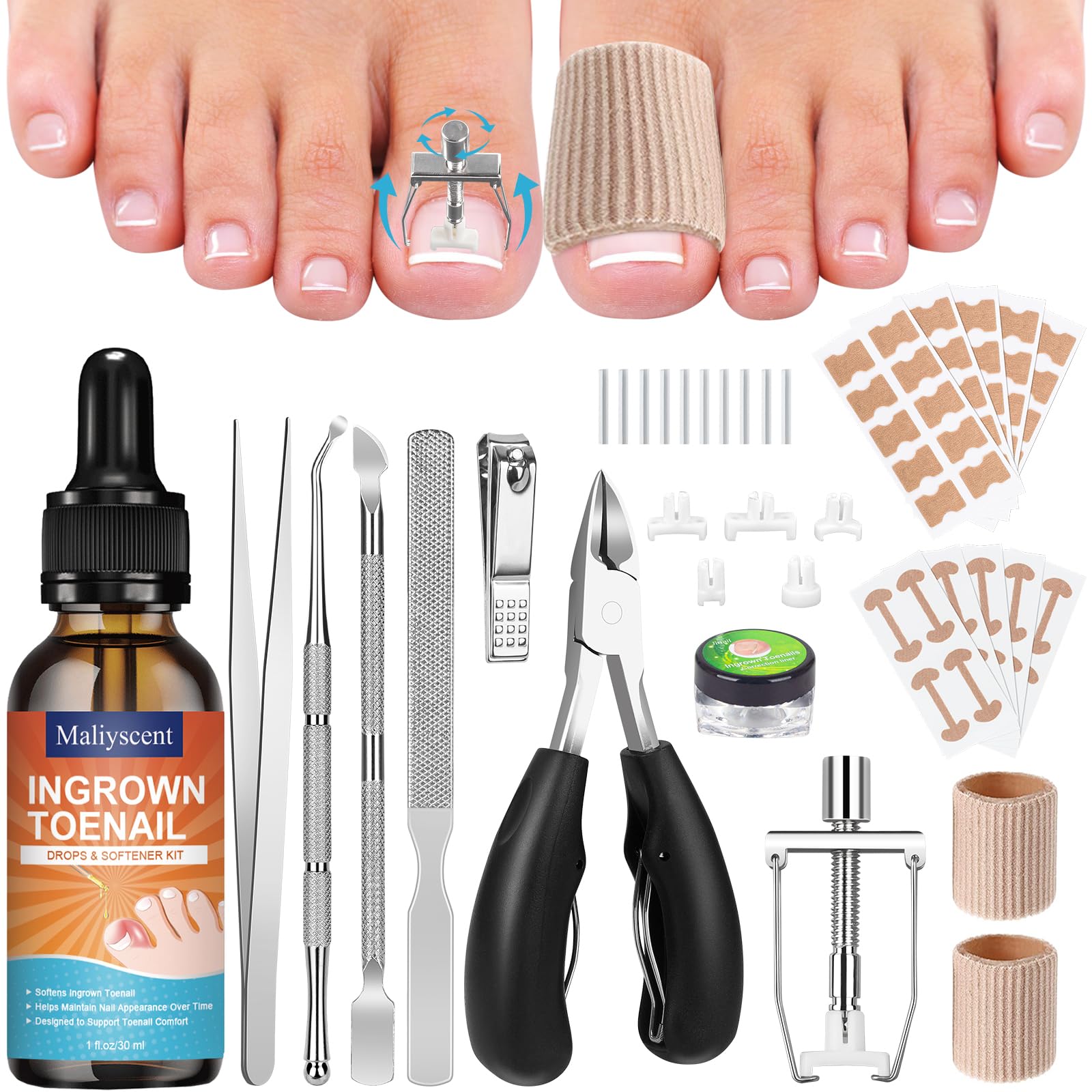 Maliyscent ingrown toenail kit front view for at-home nail care