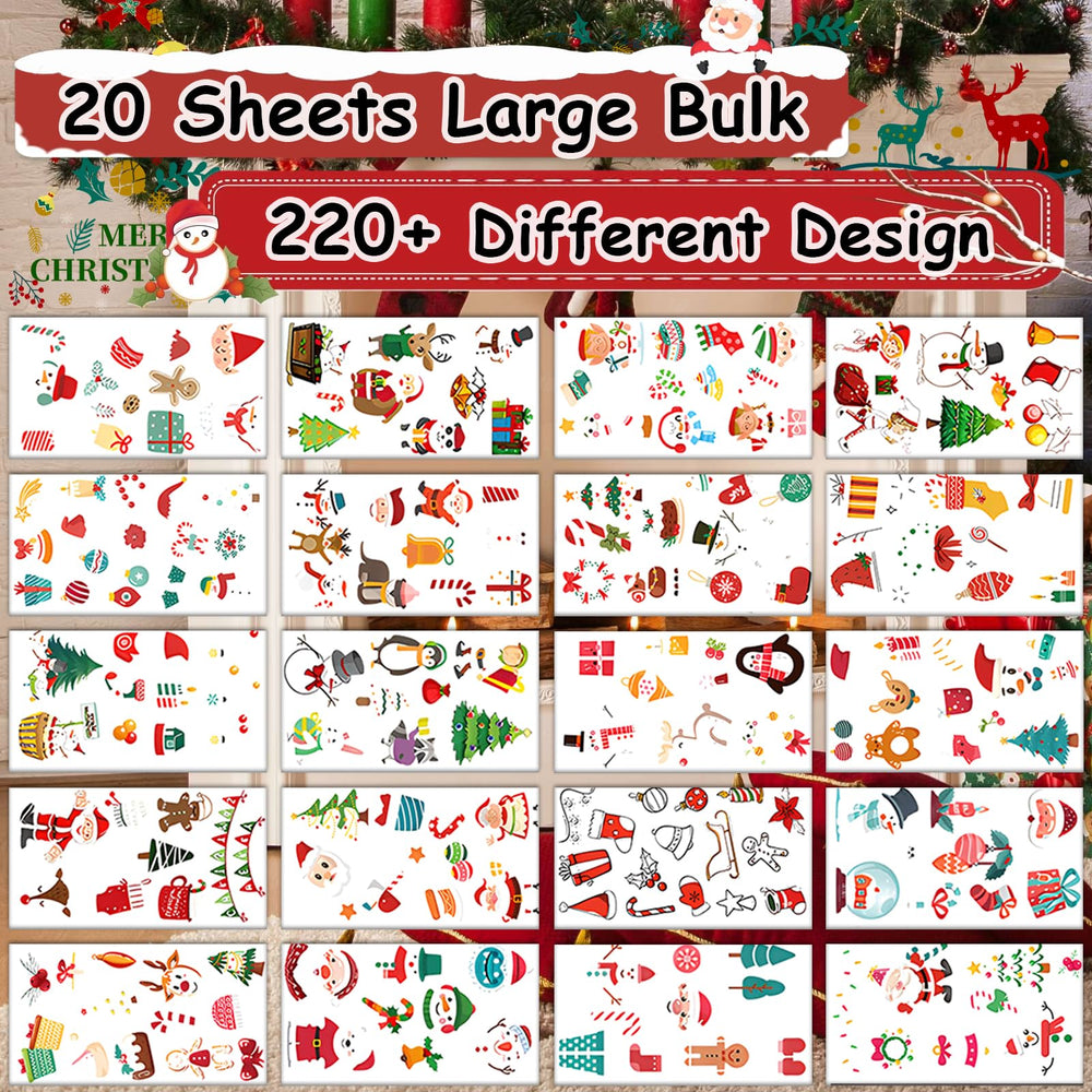 Mamatety Christmas tattoos Christmas-tree glow design for bright holiday accents.