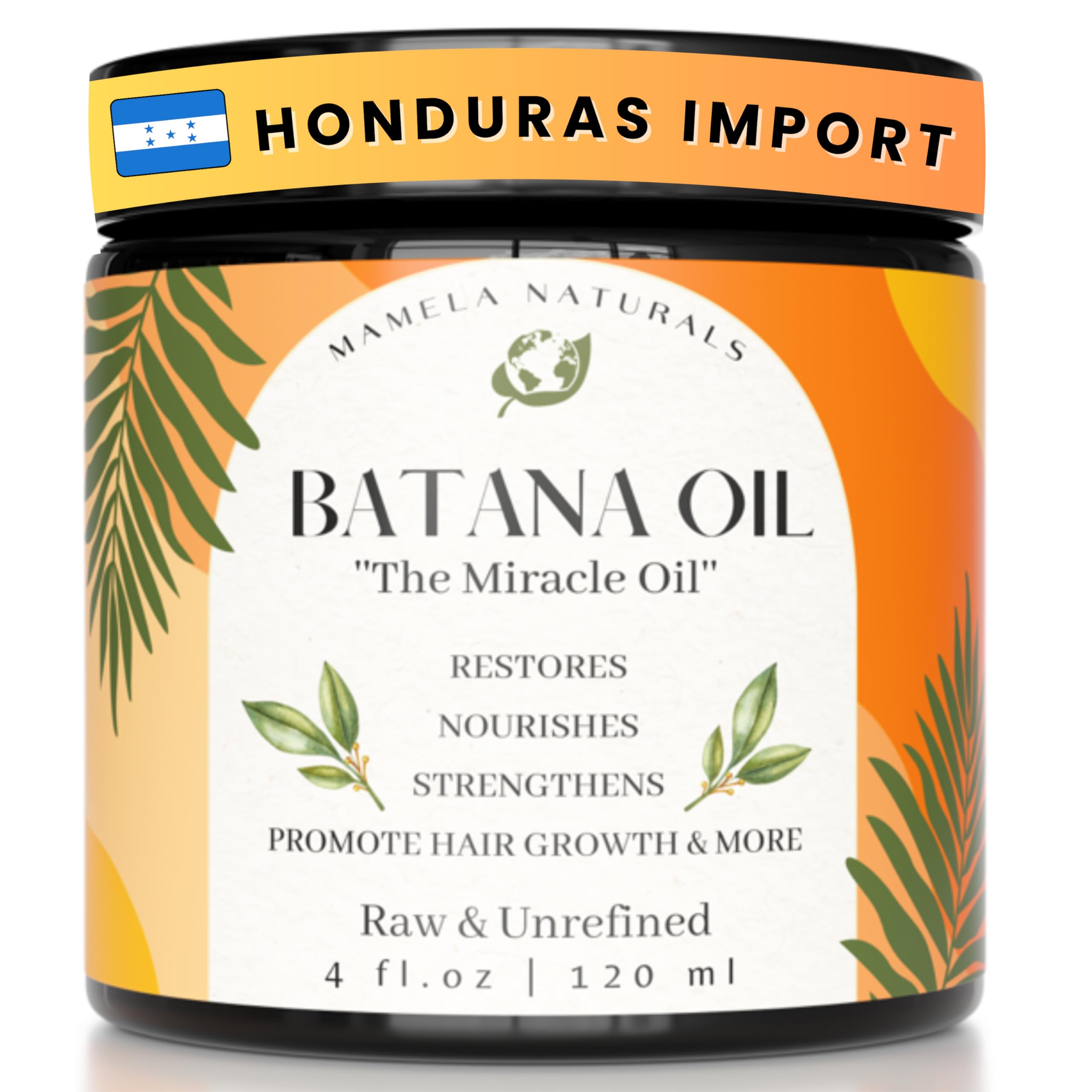 Mamela Naturals Batana Oil bottle 4oz for hair nourishment and growth