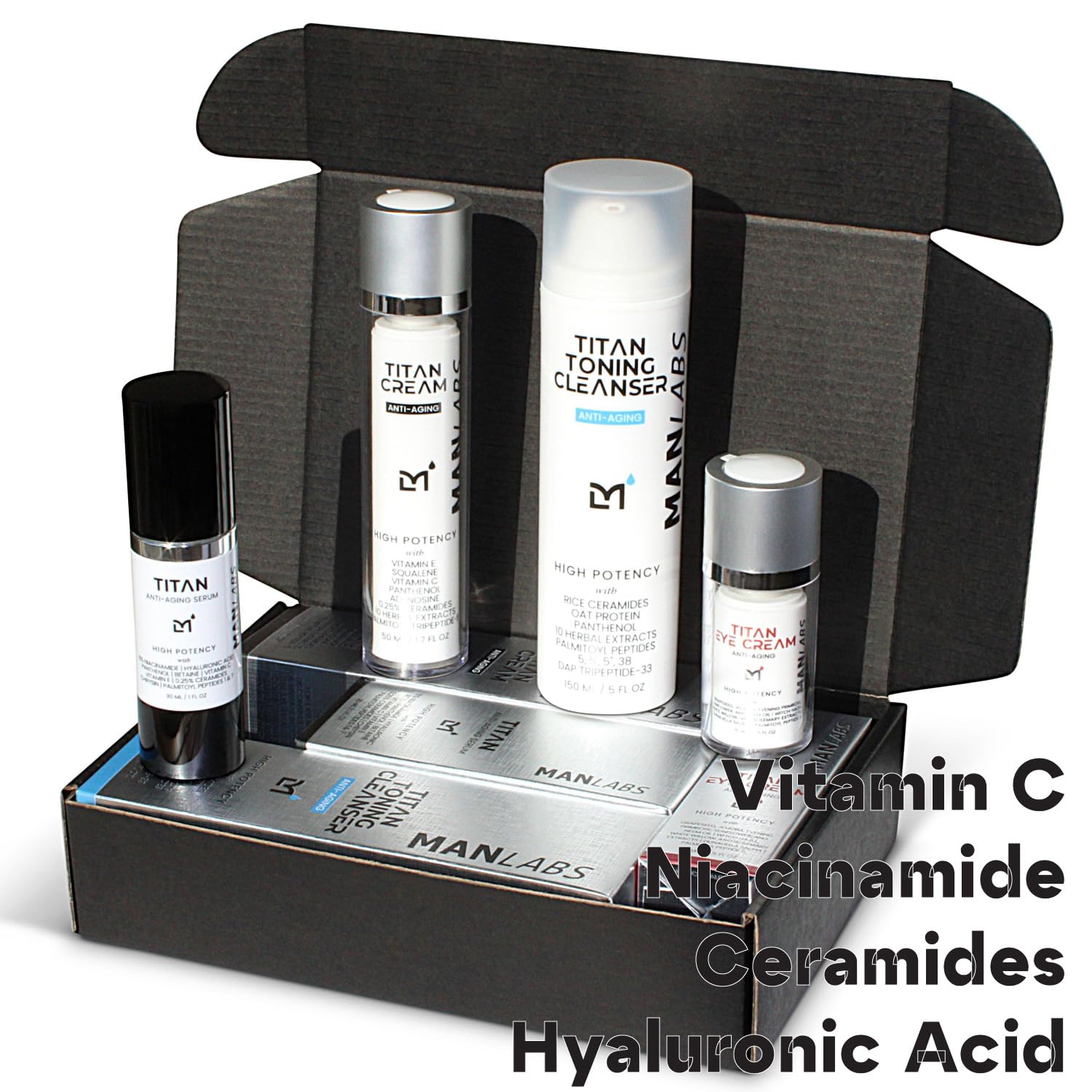 Man Labs Titan Face Moisturizer jar offers lasting hydration for daily comfort