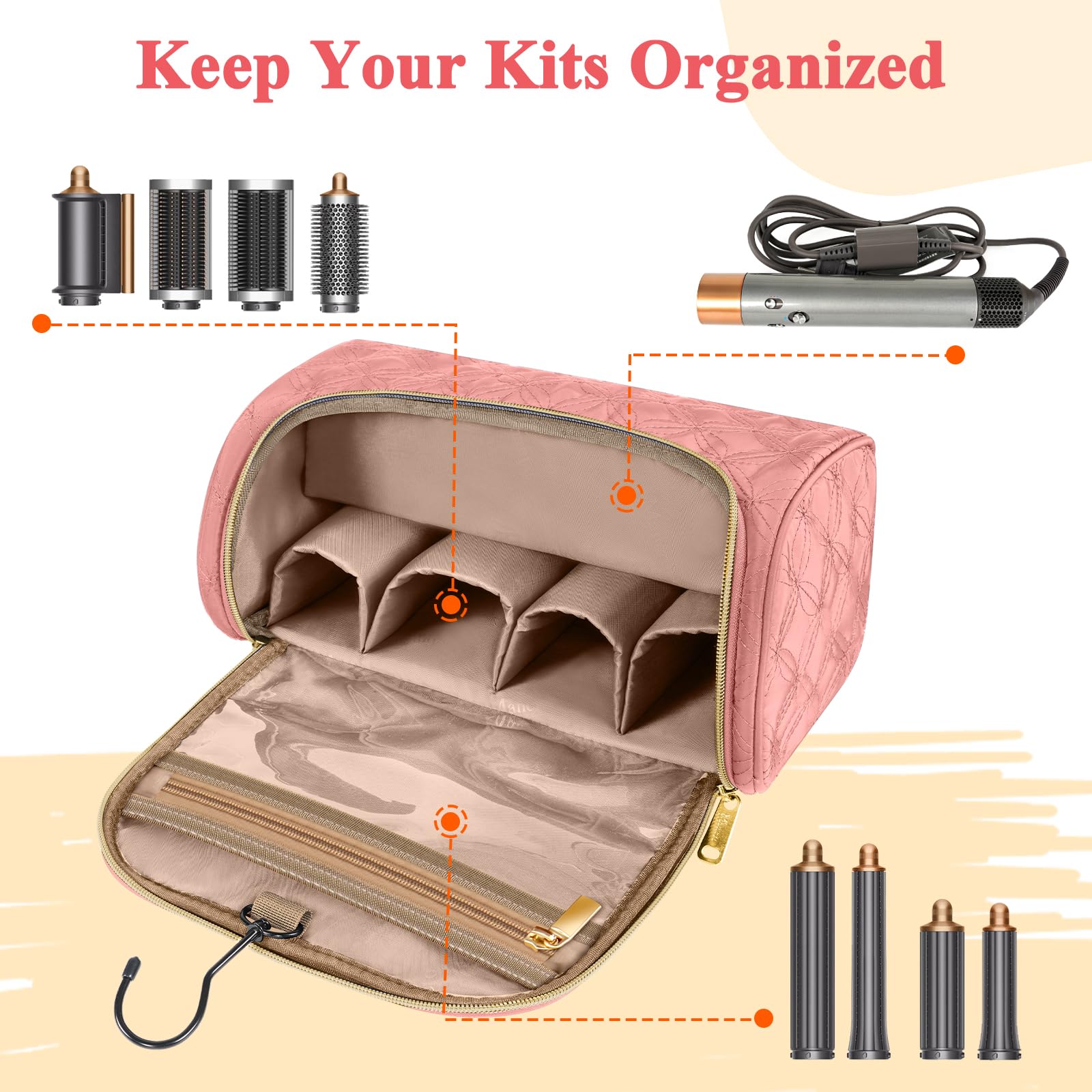 Mancro carrying case with hanging hook in pink ready to hang on a wall