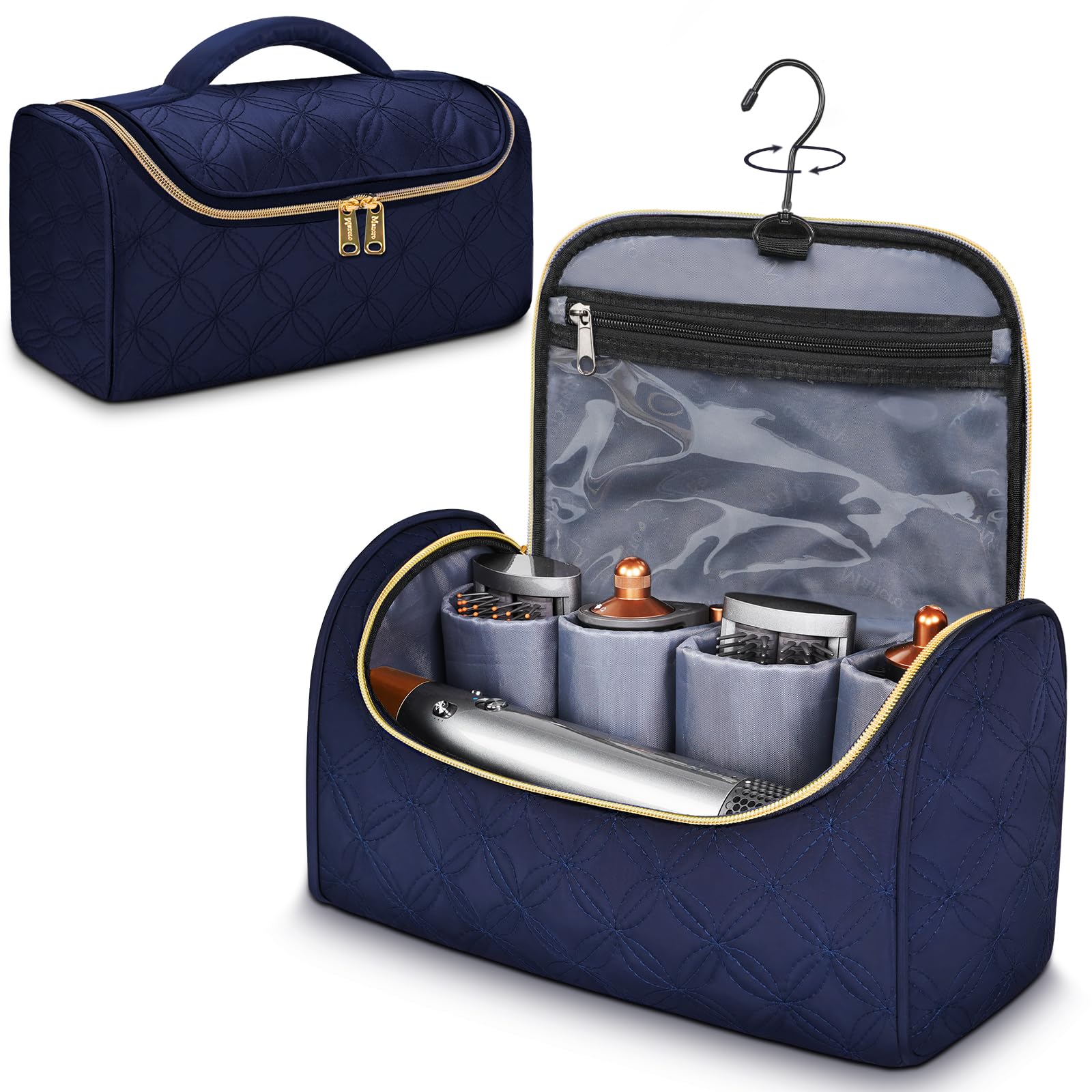 Mancro Dyson Airwrap travel case closed view protects your styling kit on the go.