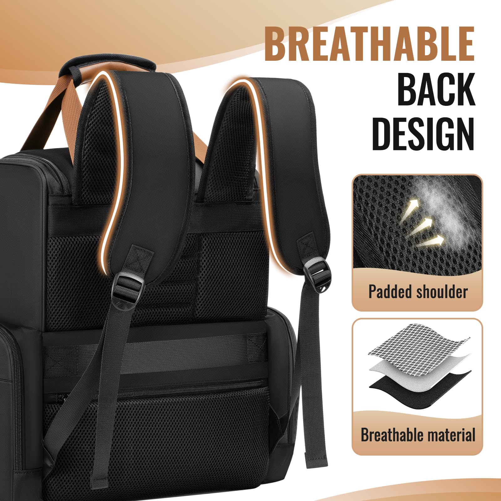 Mancro Hairstylist Travel Bag padded straps ensure comfortable carries all day