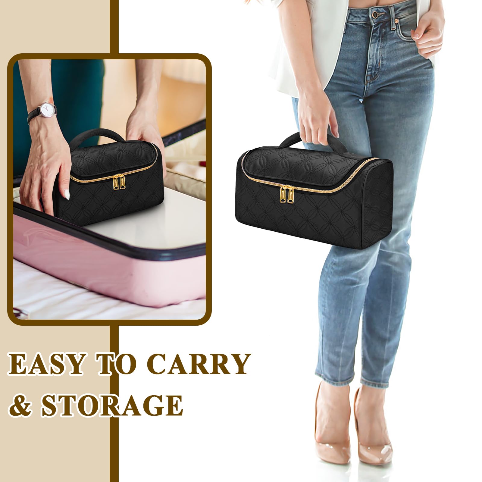 Mancro portable case is space-saving with a rotatable hook