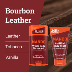 Mando acidified body wash foaming up for refreshing cleanse.