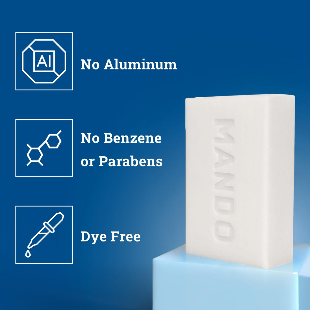 Mando acidified-cleansing-bar-odor-control-24h highlights 24-hour odor control after shower.