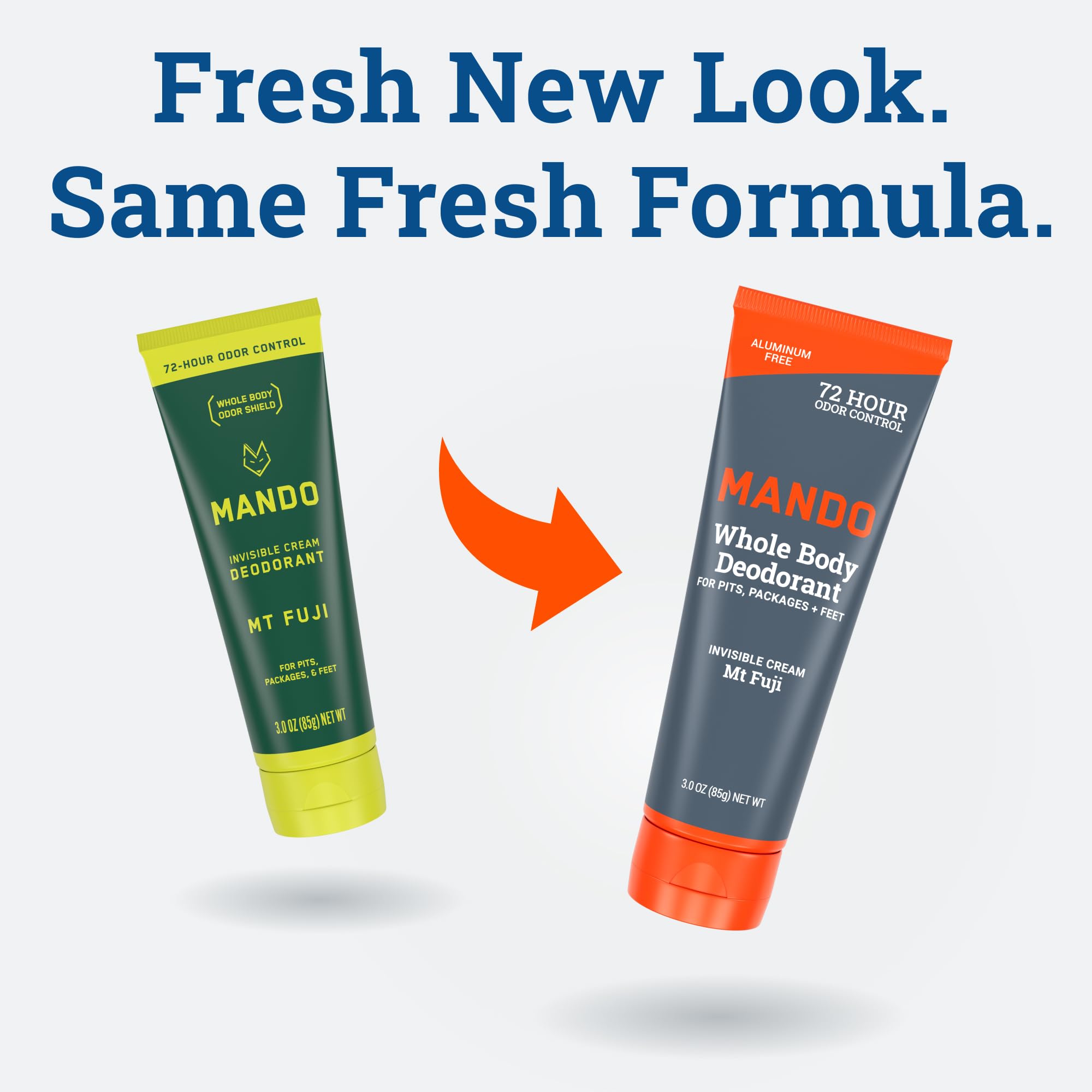 Mando aluminum-free and baking soda-free formula emphasizes skin safety.
