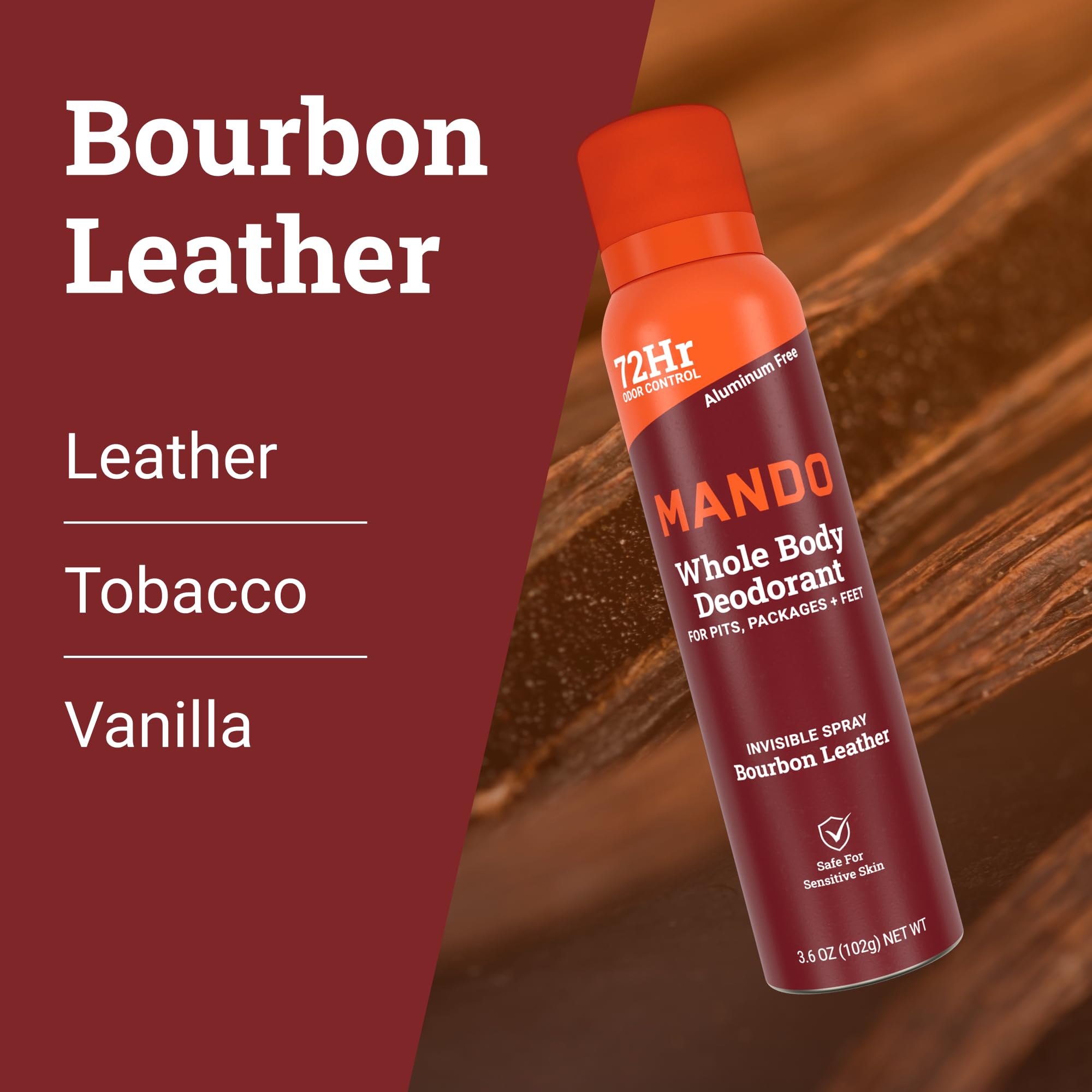 Mando Bourbon Leather feet-use image demonstrates all-over freshness