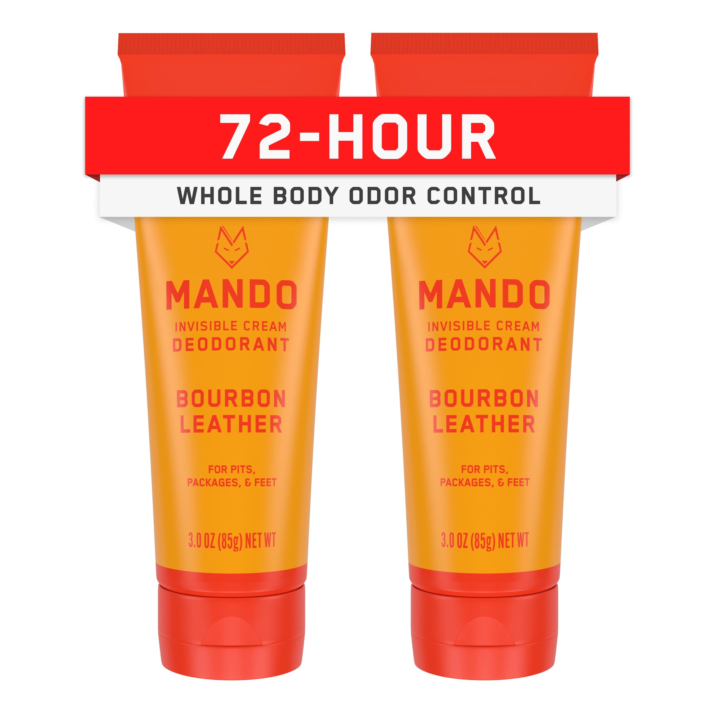 Mando Bourbon Leather invisible cream tube front for portable odor control