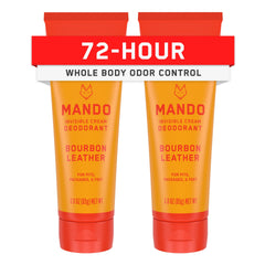 Mando Bourbon Leather invisible cream tube front for portable odor control