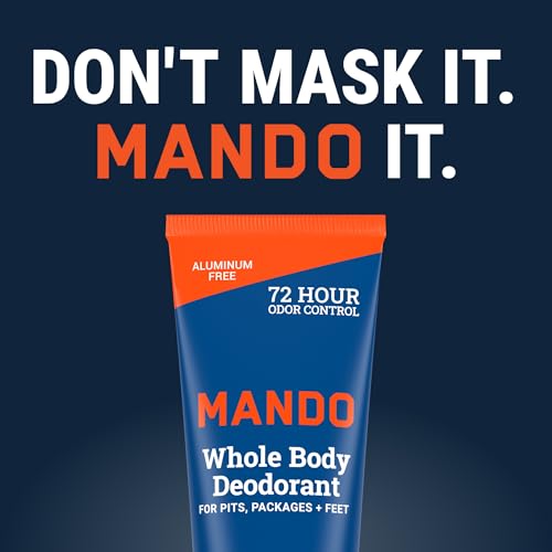 Mando brand logo visible on packaging implies trusted deodorant choice.