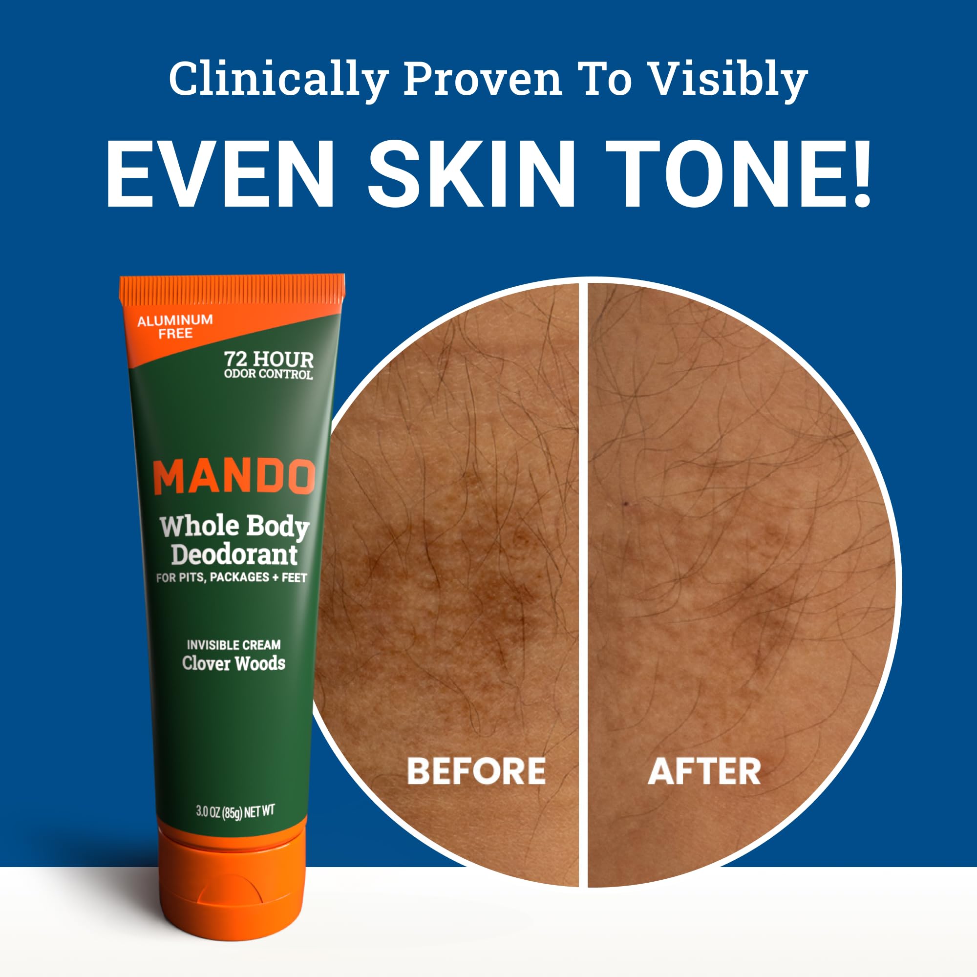 Mando skin safe ingredients label emphasizes hypoallergenic, sensitive-skin friendly formula