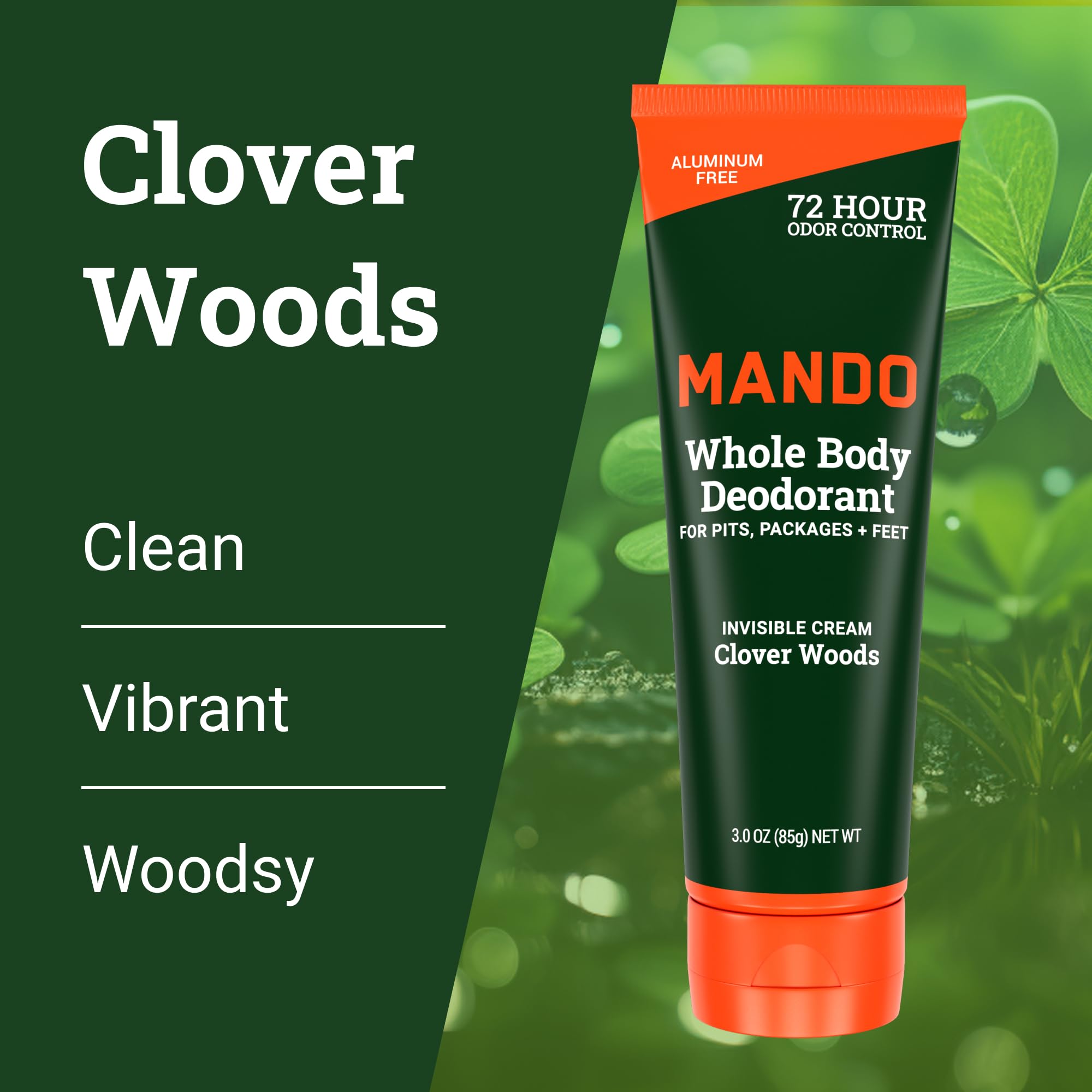 Mando deodorant used on underarms and feet shows versatile odor control
