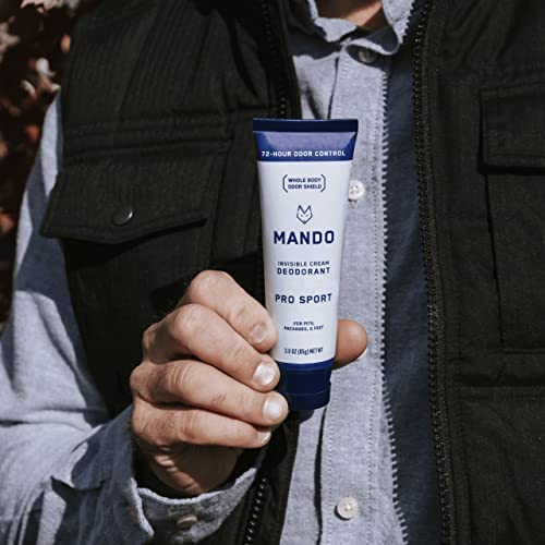 Mando Invisible Cream texture highlighting skin-safe, aluminum-free formula.