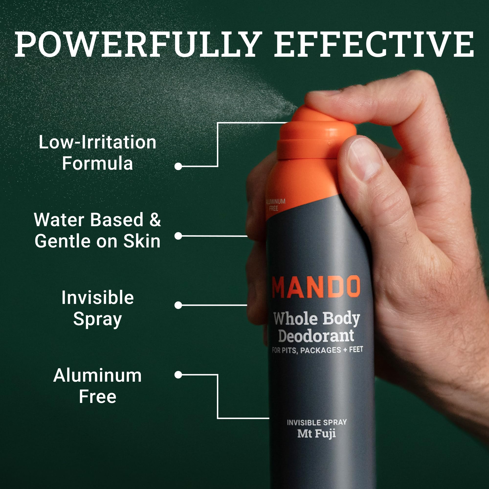 Mando Mt Fuji invisible spray in a gym bag for quick refresh.