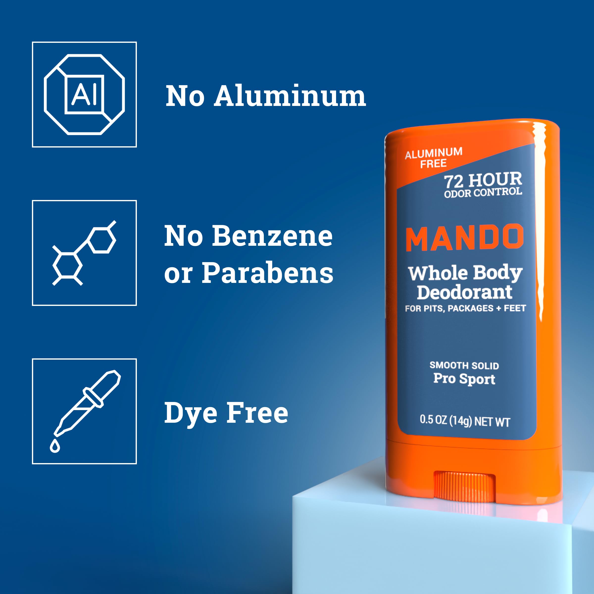 Mando 72-hour odor control graphic suggests long-lasting protection