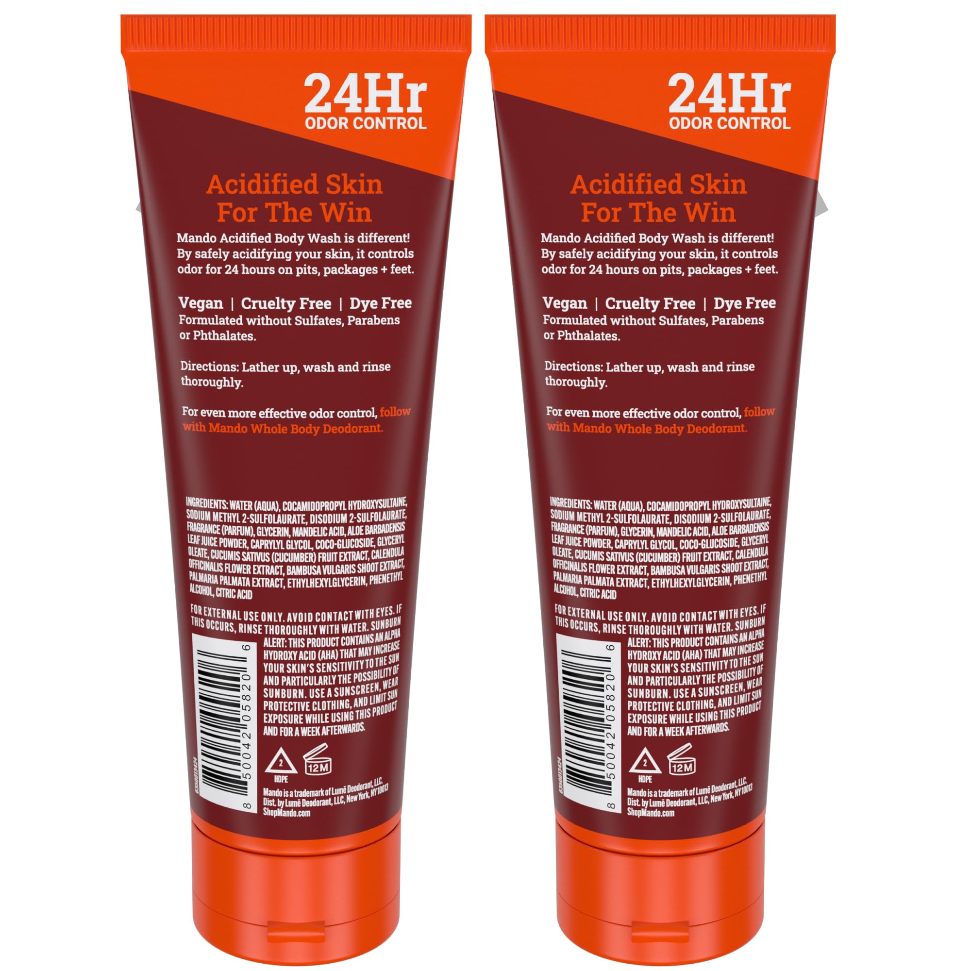 Mando Odor Shield Body Wash Bourbon Leather ambiance conveys masculine, fresh scent