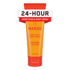 Mando Odor Shield Bourbon Leather bottle promises long-lasting odor control.