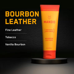 Mando Odor Shield body wash shows rich foam lather for thorough cleansing.
