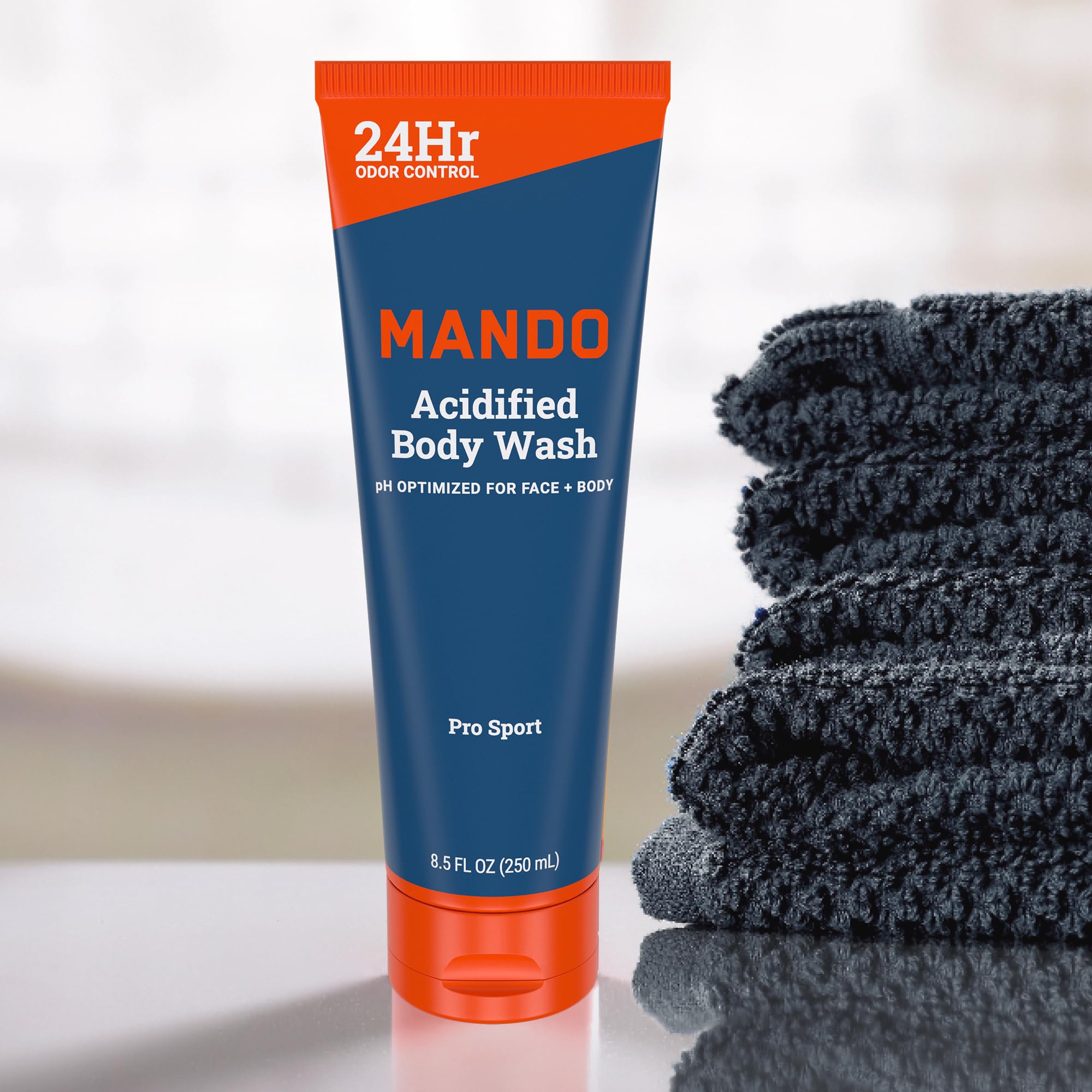 Mando Odor Shield label close-up highlights SLS-free and paraben-free claims