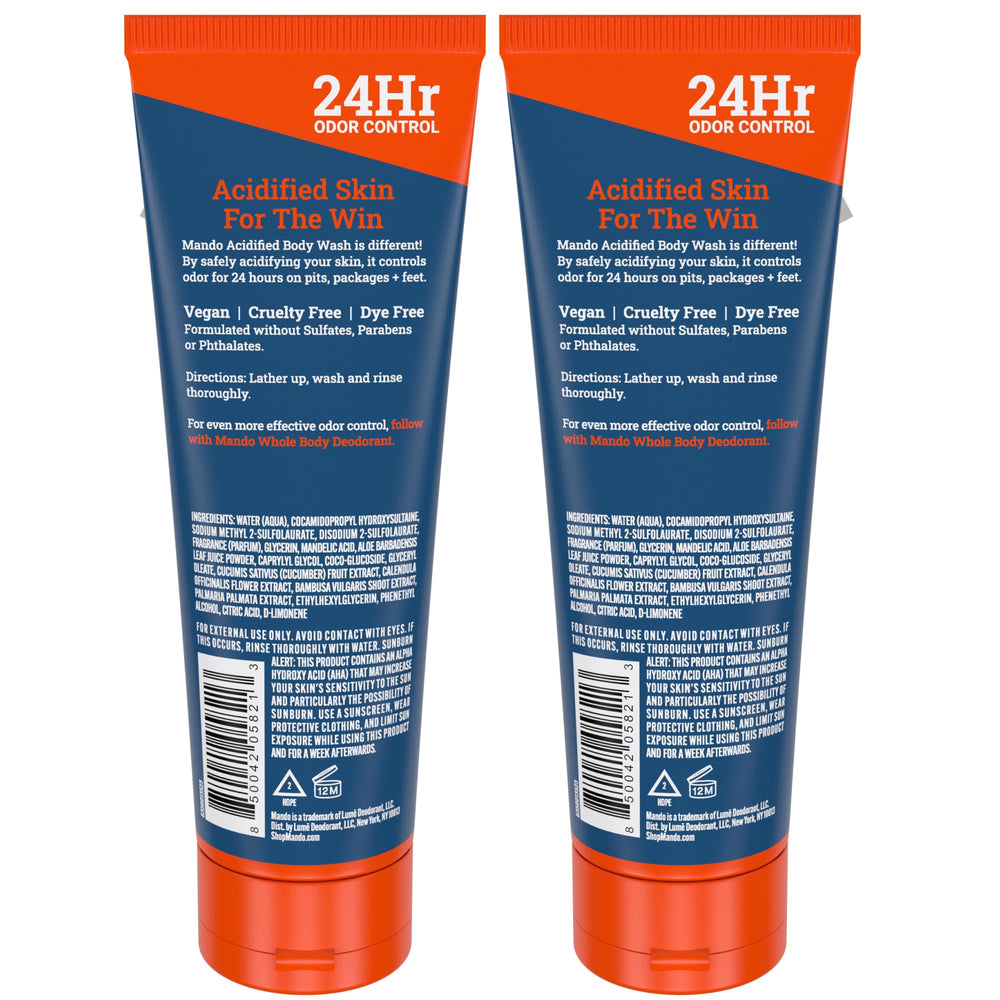 Mando Odor Shield packaging box highlights 2-pack and SLS-free formula