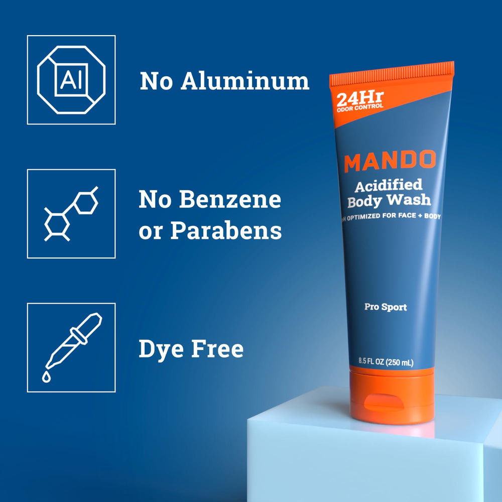 Mando Odor Shield pump-dispense shows easy application and 8.5 oz size