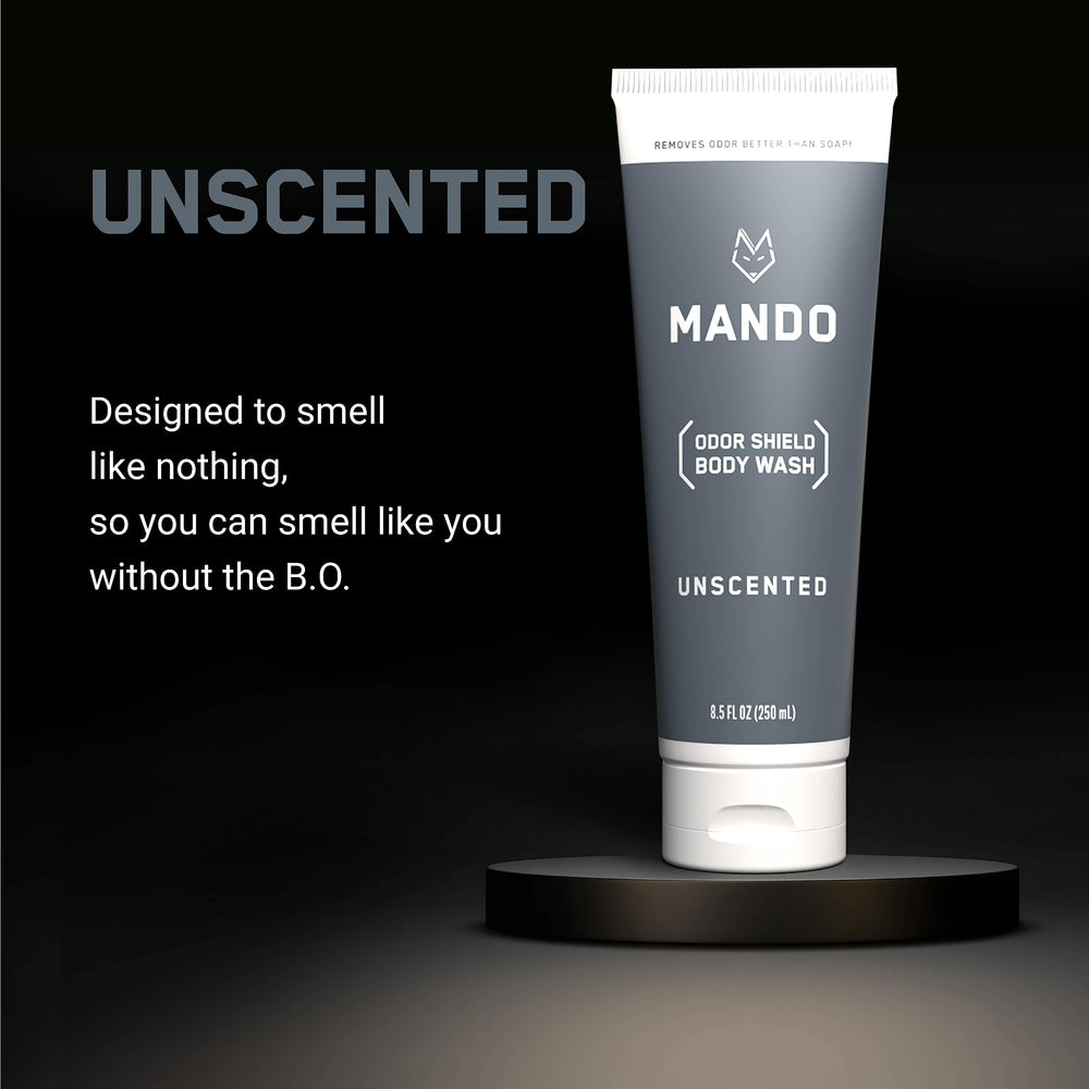 Mando Odor Shield Body Wash skin-safe-ingredients highlights paraben-free sulfate-free cleansing
