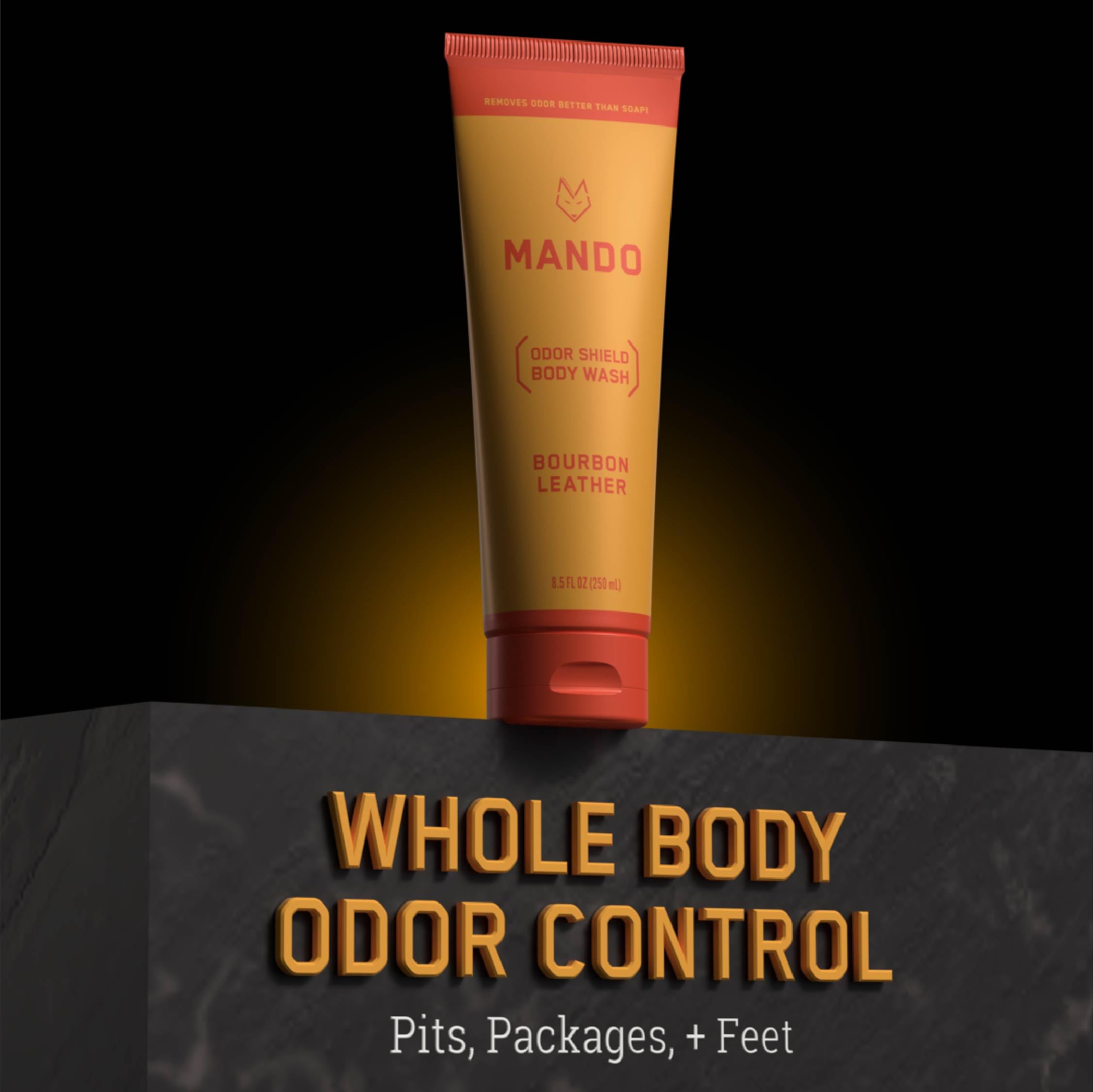 Mando Odor Shield Bourbon Leather scent cue signals signature aroma.