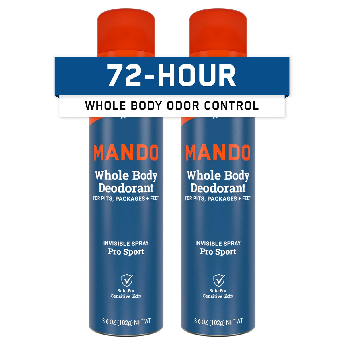 Mando Pro-Sport deodorant can shot shows potent odor control for workouts.