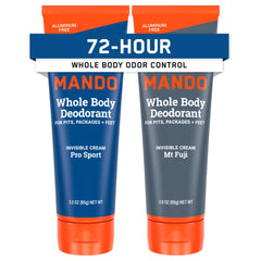 Mando Pro Sport tube closeup showing discreet, long-lasting odor protection.