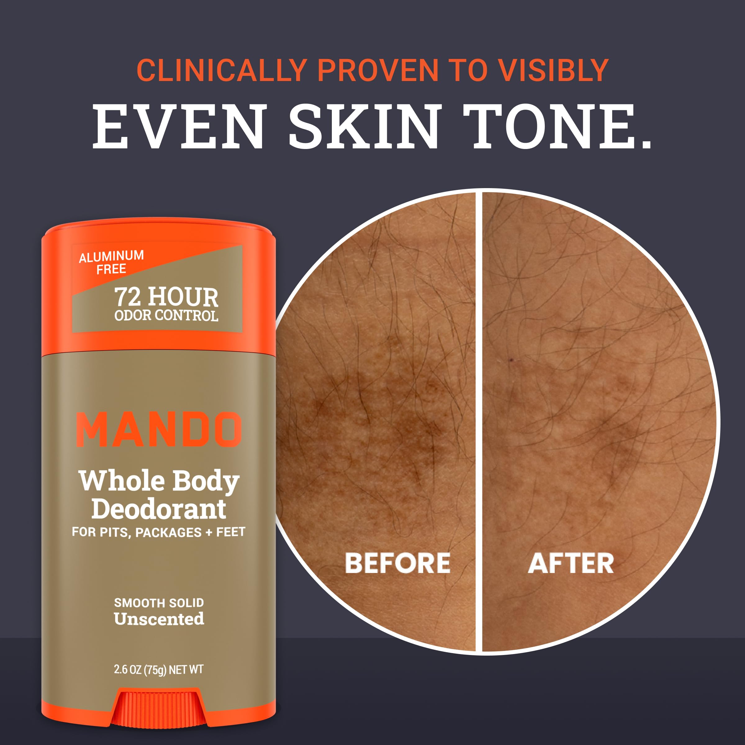 Mando skin-safe, hypoallergenic deodorant suitable for sensitive areas.