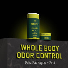 Mando smooth solid stick shown for easy glide and skin-safe formula.