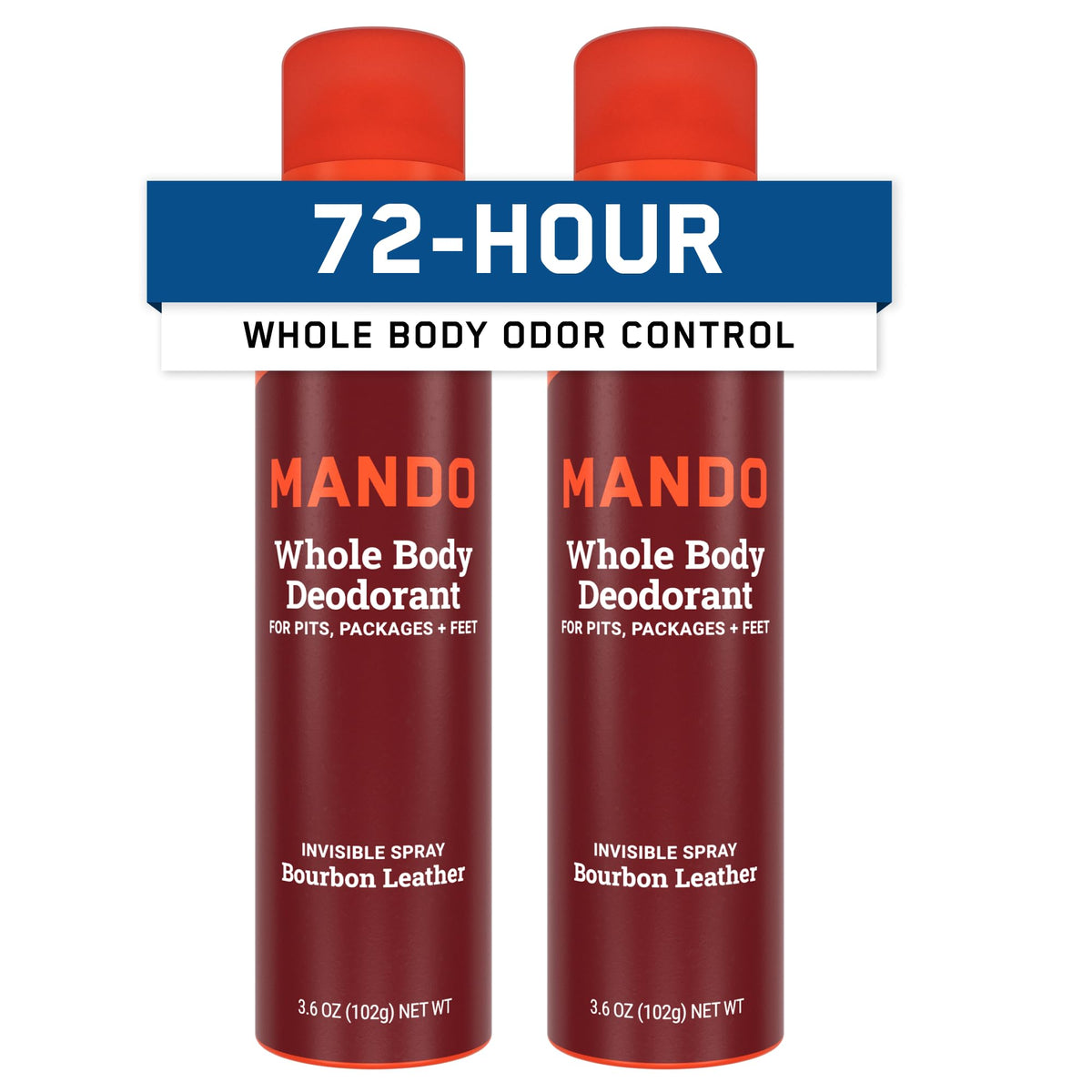 Mando Bourbon Leather deodorant can front view for all-day odor control