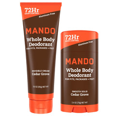 Mando cream-tube ready for smooth application and all-day odor control.