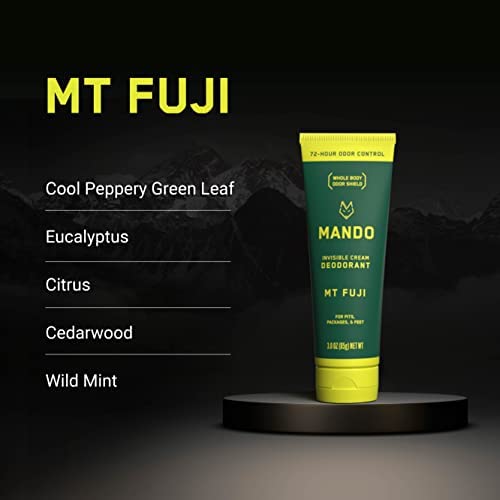 Mando Mt Fuji deodorant jar back reveals ingredients and safety features